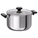 Option: MIDDAGSMAT Pot with lid, clear glass/stainless steel, 5 l