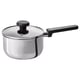 Option: MIDDAGSMAT Saucepan with lid, non-stick coating clear glass/stainless steel, 2 l