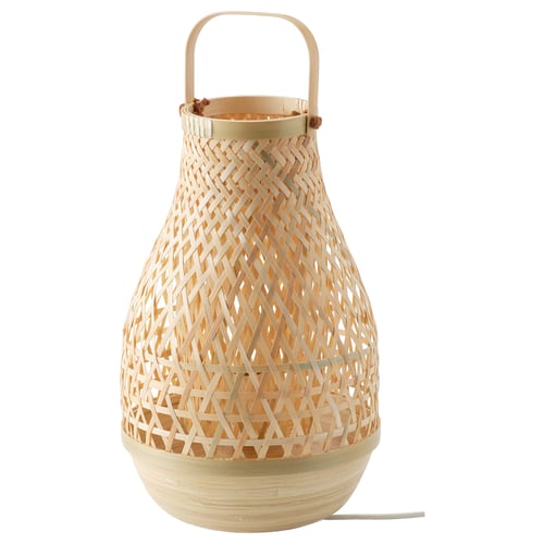 Bamboo lantern with warm glow