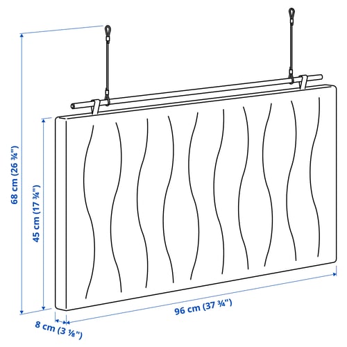 Illustration with measurements for the product: MITTZON.