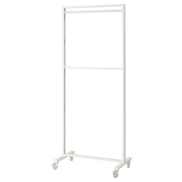 MITTZON Frame w cstrs/clths rail/disp shlf, white, 85x205 cm
