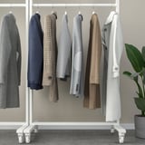 MITTZON Frame w cstrs/clths rail/disp shlf, white, 85x205 cm