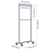 MITTZON Frame w cstrs/clths rail/disp shlf, white, 85x205 cm
