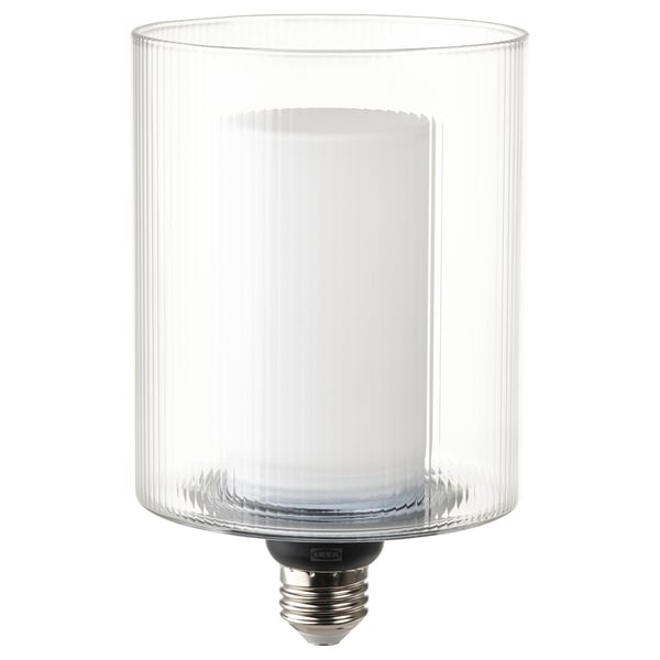 MOLNART LED bulb E26 150 lumen, cylinder glass/striped, 110 mm