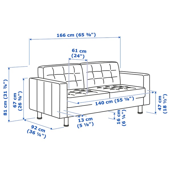 MORABO 2-seat sofa, Grann/Bomstad golden-brown/metal