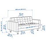 MORABO 2-seat sofa, Gunnared light green/metal