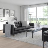 MORABO 3-seat sofa, Grann/Bomstad black/wood