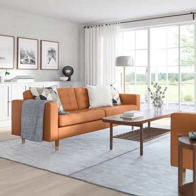 MORABO 3-seat sofa, Grann/Bomstad golden-brown/wood