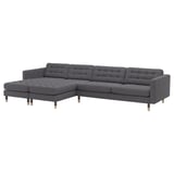 MORABO 5-seat sofa with chaise longues, Gunnared dark grey/wood
