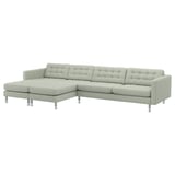 MORABO 5-seat sofa with chaise longues, Gunnared light green/metal