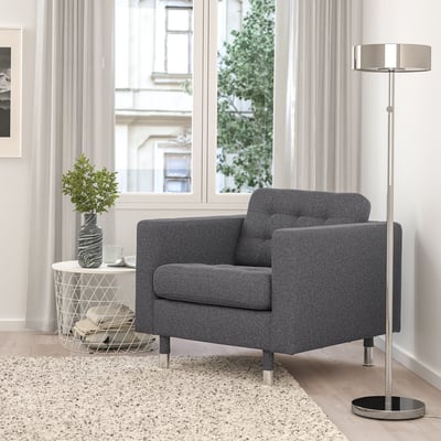 MORABO Armchair, Gunnared dark grey/metal