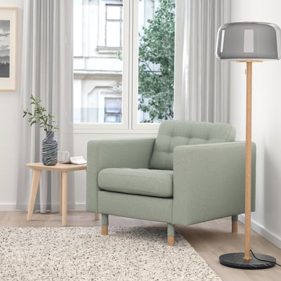 MORABO Armchair, Gunnared light green/wood