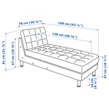 MORABO Chaise longue, add-on unit, Gunnared dark grey/wood