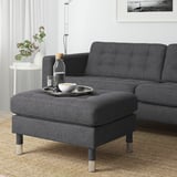 MORABO Footstool, Gunnared dark grey/metal