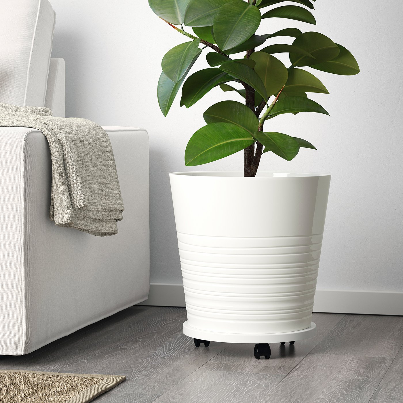 MUSKOT Plant pot, white, 32 cm - IKEA