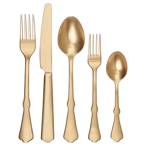 NATTKLOT 20-piece cutlery set, gold-colour