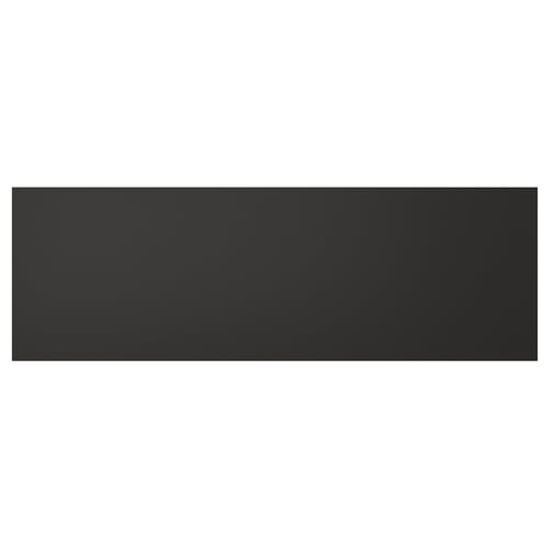 Black rectangular furniture panel, part of NICKEBO series, with sleek, modern design, textured surface, and recycled materials.