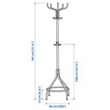 NIPÅSEN Hat and coat stand, black, 181 cm