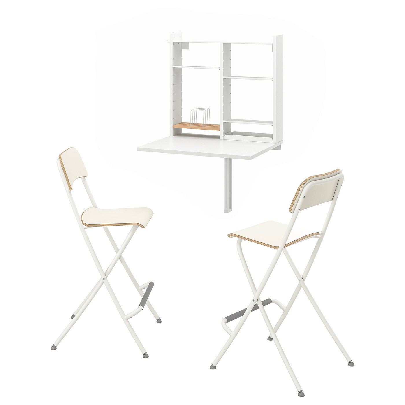 NORBERG / FRANKLIN table and 2 chairs, white/white - IKEA