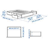 NORDLI Bed frame with storage, anthracite, 193x200 cm