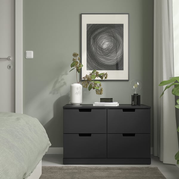 NORDLI Chest of 4 drawers, anthracite, 80x53 cm