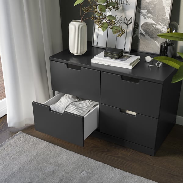 NORDLI Chest of 4 drawers, anthracite, 80x53 cm