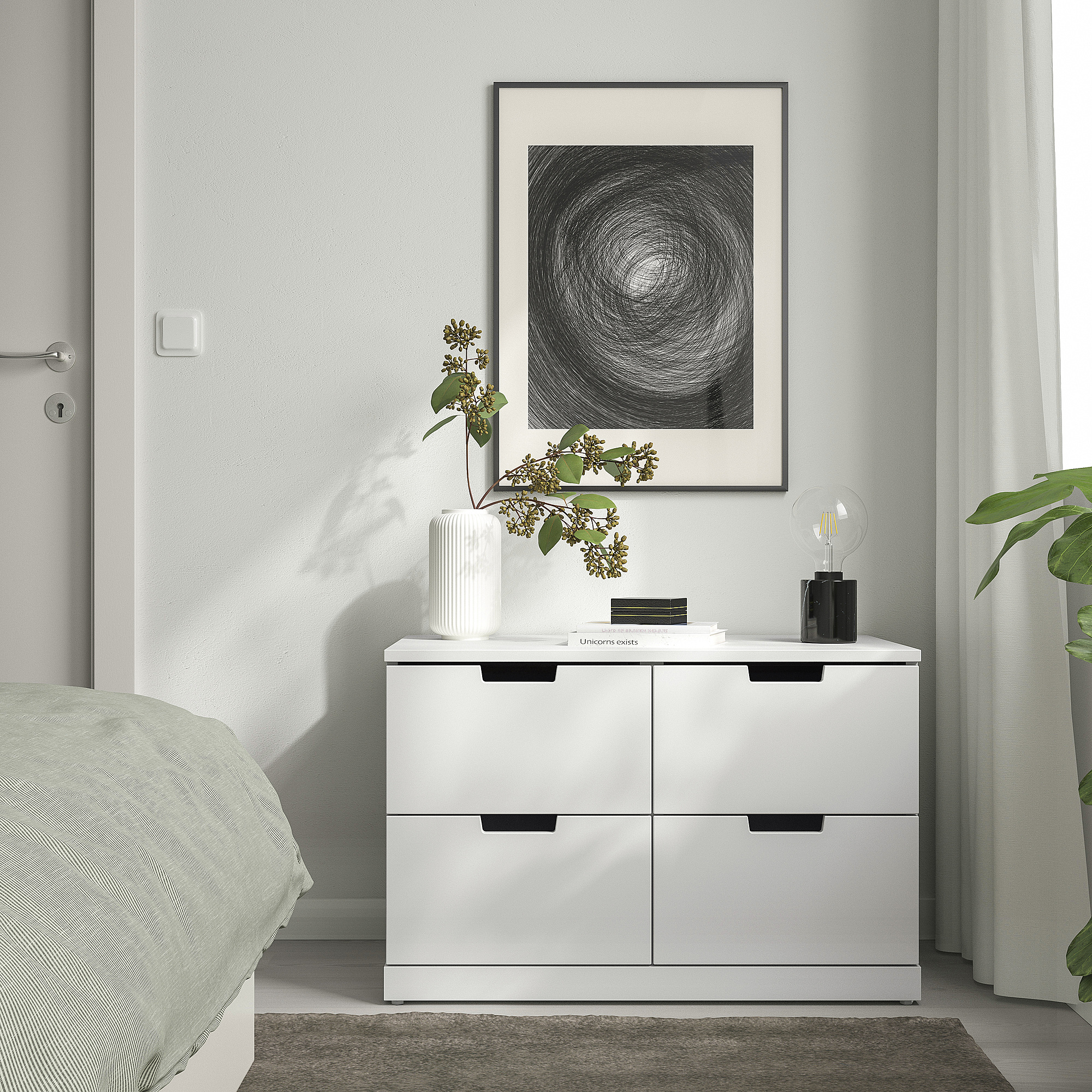 NORDLI Chest of 4 drawers, white, 80x53 cm