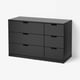NORDLI Chest of 6 drawers, anthracite, 120x76 cm