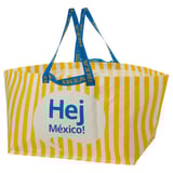 NYPÄRA Carrier bag, large, white yellow/patterned, 71 l