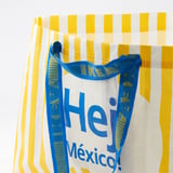 NYPÄRA Carrier bag, large, white yellow/patterned, 71 l