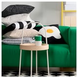 ÖGONLOCKSMAL Cushion cover, black/white, 50x50 cm