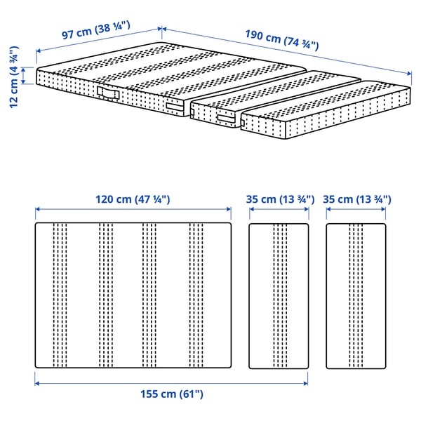 ÖMSINT Pocket spring mattress for ext bed, 97x190 cm