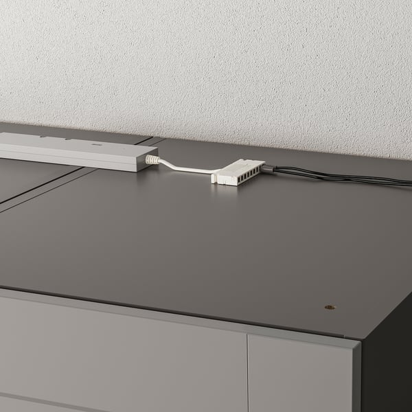 ÖVERSIDAN LED wardrobe lighting strp w sensor, dimmable dark grey, 18 "