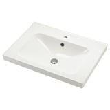 ORRSJÖN white sink, sleek & rectangle, single tap hole, smooth ceramic.