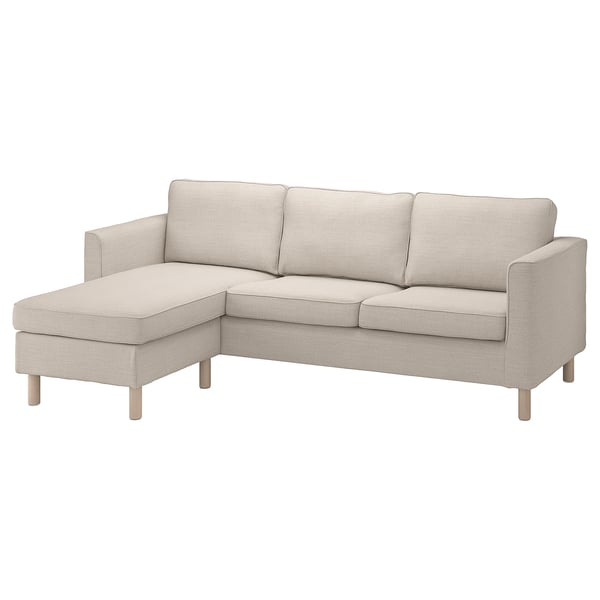 PÄRUP Cover for 3-seat sofa, with chaise longue/Gunnared beige