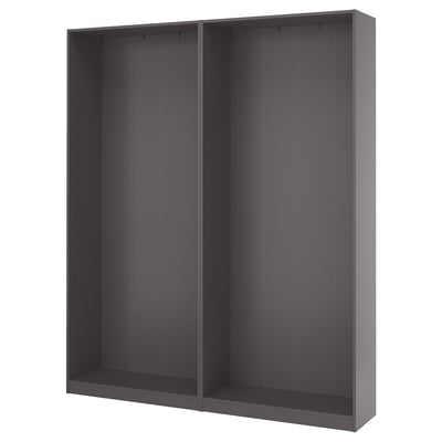 PAX 2 wardrobe frames, dark grey, 200x35x236 cm