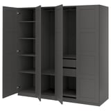 PAX / BERGSBO Wardrobe combination, dark grey/dark grey, 200x60x201 cm