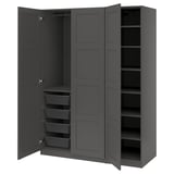 PAX / BERGSBO Wardrobe combination, dark grey/dark grey, 150x60x201 cm