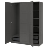 PAX / BERGSBO Wardrobe combination, dark grey, 150x60x201 cm