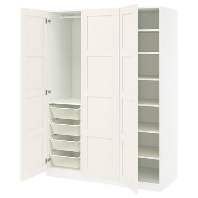PAX / BERGSBO Wardrobe combination, white/white, 150x60x201 cm