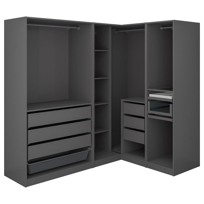 PAX Corner wardrobe dark grey IKEA