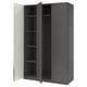 PAX / FORSAND/ÅHEIM Wardrobe combination, dark grey/mirror glass, 150x60x236 cm