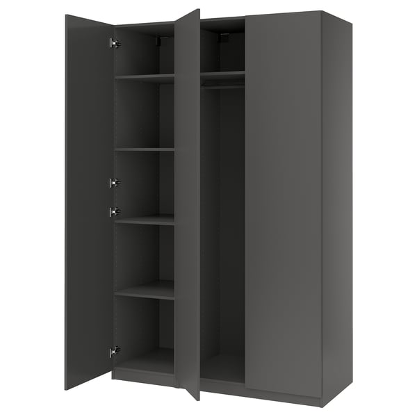 PAX / FORSAND Wardrobe combination, dark grey/dark grey, 150x60x236 cm