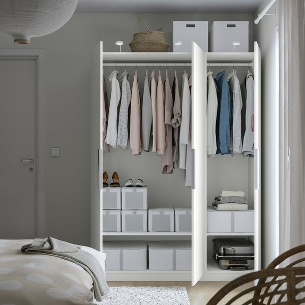 PAX / FORSAND Wardrobe combination, white/white, 150x60x201 cm