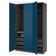 PAX / FYRUDDEN Wardrobe combination, dark grey/blue, 150x60x236 cm