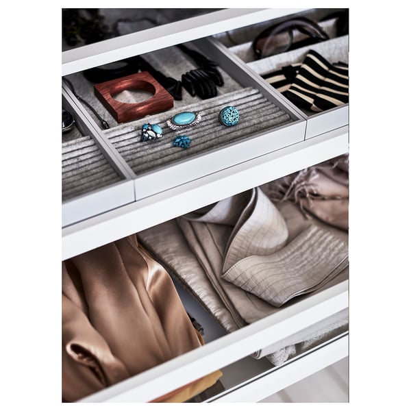 PAX / FYRUDDEN Wardrobe combination, white/blue, 250x60x201 cm