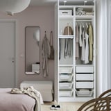 PAX / GRIMO Wardrobe combination, white/white, 100x60x236 cm
