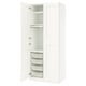 PAX / GRIMO Wardrobe combination, white/white, 100x60x236 cm