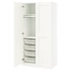 PAX / GRIMO Wardrobe combination, white/white, 100x60x201 cm