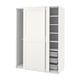 Option: PAX / GRIMO Wardrobe with sliding doors, white/white, 150x66x201 cm